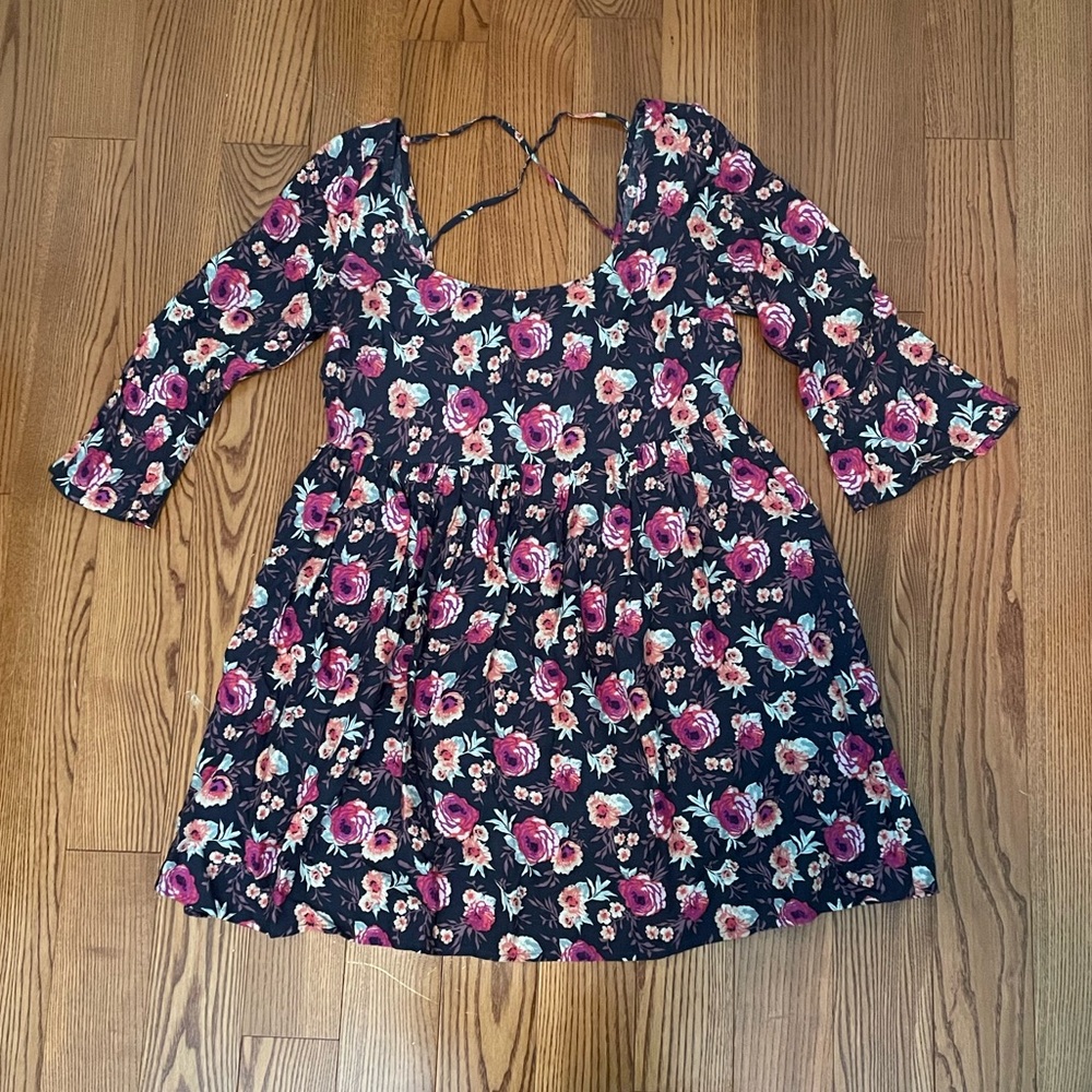 American Eagle Baby Doll Dress with Flower Pattern